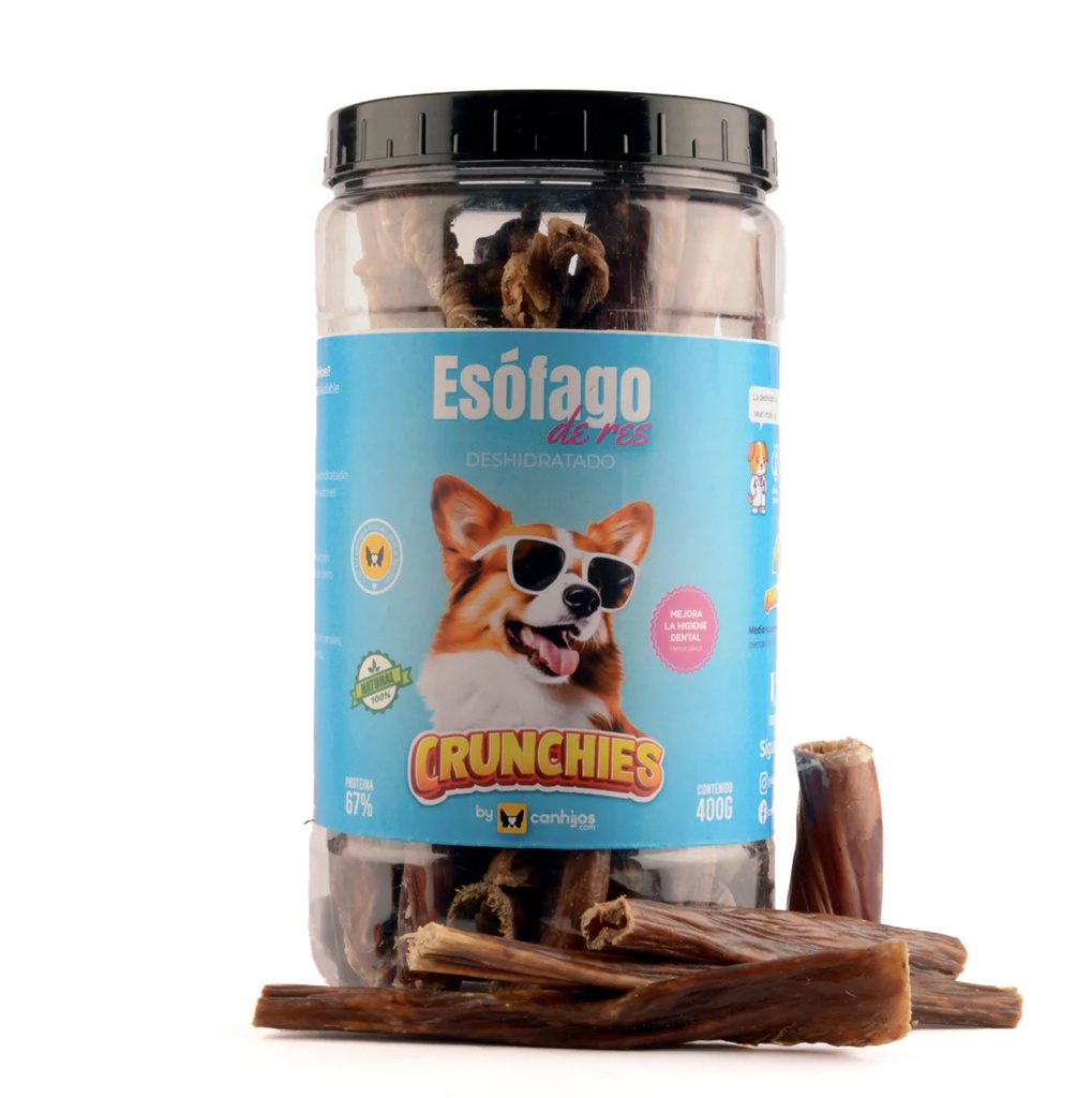 Crunchies - Bote con esófago de res 400grs 