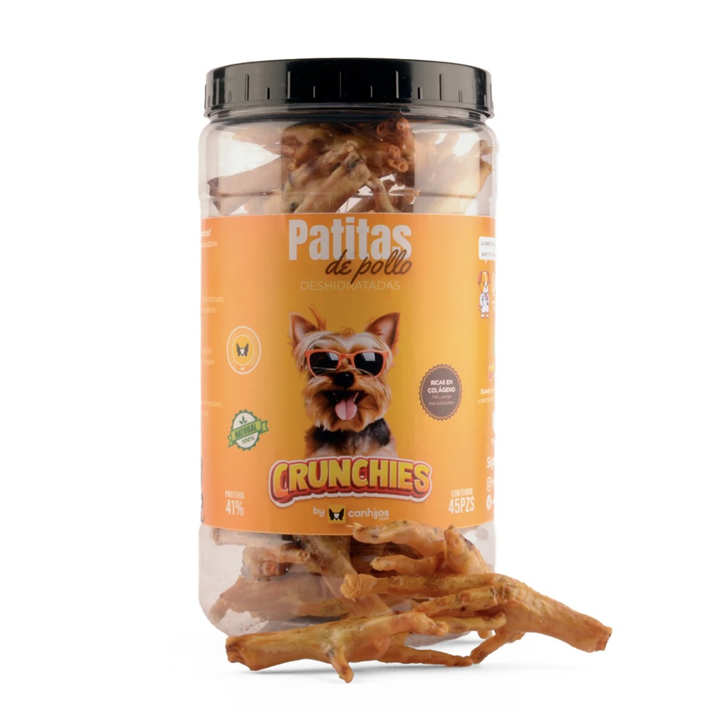 [C4229] Crunchies - Bote con Patitas de Pollo 45pz