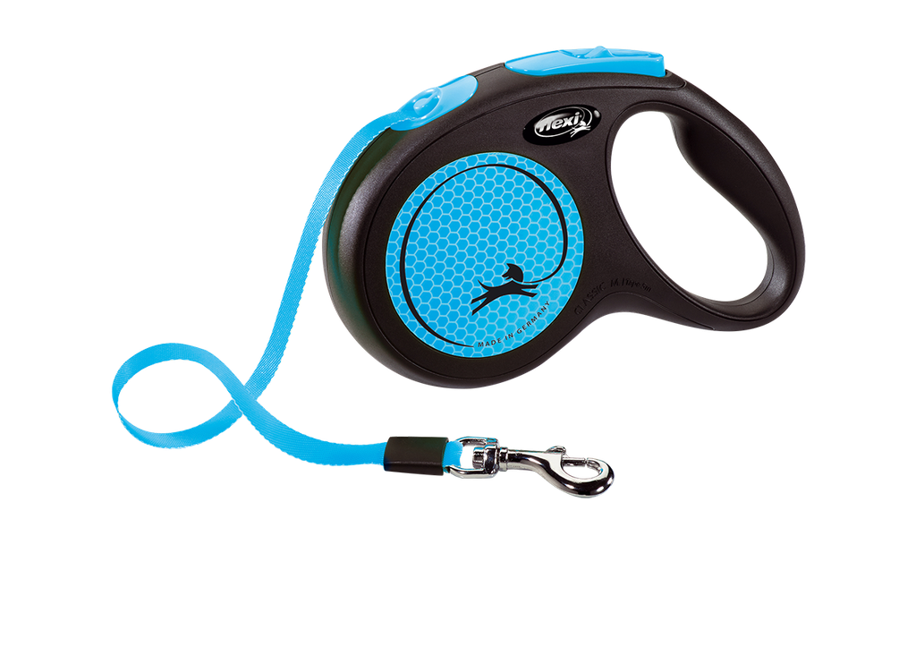 Flexi - Correa Clásica Retráctil Neón Azul