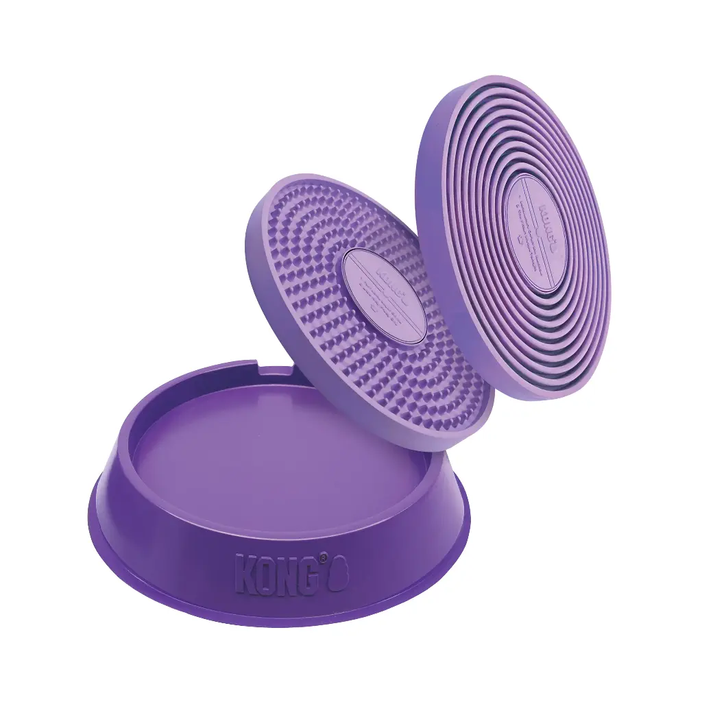 Kong - Plato con disco giratorio de doble cara para lamer premios