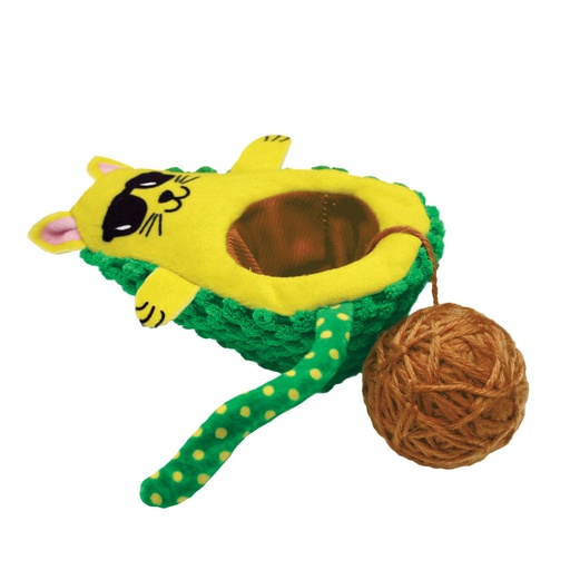 [CA462] Gato Aguacate Con Bola De Hilo