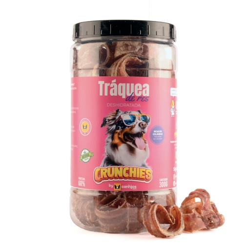 [C4243] Crunchies - Bote con Tráquea de Res 300grs 