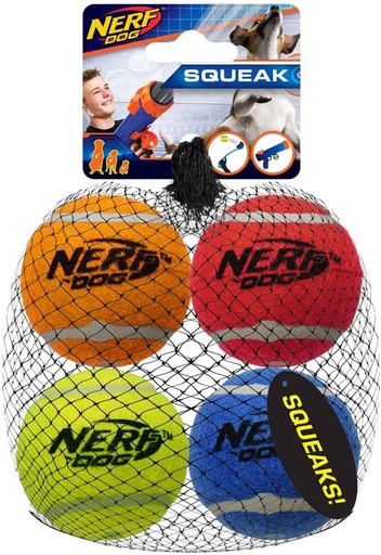 [8551] Paquete de 4 pelotas de tenis chirriante