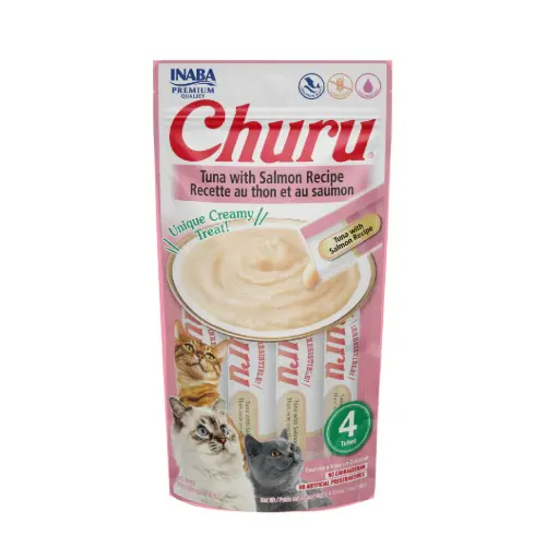 Churu de Atún y Salmón 4 tubos de 14 grs sc/u (0.5 oz)
