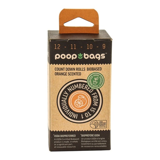 [ORANG925] Poopbags - Bolsas biodegradables para desechos esencia Naranja