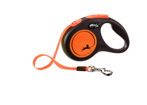 Flexi - Correa Clásica Retráctil Neón Naranja
